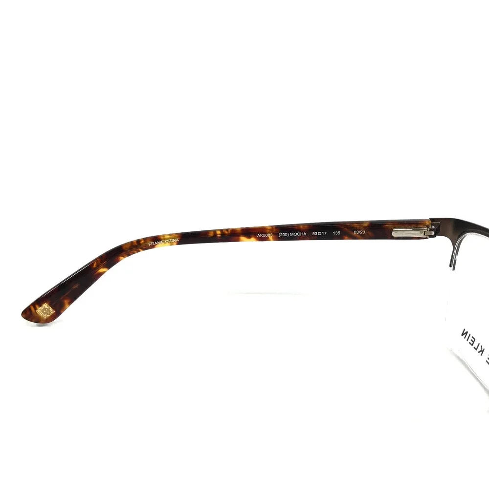 Anne Klein Eyeglasses Frames AK5083 200 MOCHA Brown Cat Eye Half Rim 53-17-135